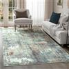artyrugs Tappeto Lavabile in Lavatrice, 275x366cm, 75% Cotone Riciclato, Pelo Corto, Fondo Antiscivolo, Tappeti per Soggiorno, Camera da Letto, Cucina, Corridoio, Ufficio, Turchese Scuro & Marrone