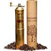 Ottoman Inspirations Sozen - Macinacaffè manuale da 22,9 cm, in ottone, con manovella, per caffè turco, francese, espresso, campeggio e uso domestico, macinino portatile per chicchi di caffè, macinino conico regolabile