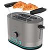 Cecotec Tostapane Verticale in Acciaio con Doppia Fessura Corta Shine&Toast Double. 850W, Capacità per 2 Toast, Fessure Larghe 3,8cm, Anello Luminoso, 7 Livelli di Tostatura, Aste Superiori