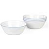 LaGlint Set di 4 Ciotola per Cereali in Vetro Opalino 473ml, Adatte per Lavastoviglie e Microonde, Bianco per Riso Insalata Minestra