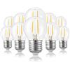 Hellum Lampadine di filamenti a LED base E27, 10 pezzi, 2W lampadina filamento LED sfera goccia, bianco caldo 2700K vintage lampada, chiaro 209105