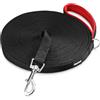 HAPPY HACHI Guinzaglio da Traino per Cani, 3 m/5 m/10 m/15 m/20 m/25 m/30 m/33 m, in Nylon con Cinturino, per Cani di Taglia Grande e Piccola (Nero, 3M)