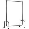 HOMCOM Appendiabiti Attaccapanni in Metallo per Vestiti con Rotelle, 120x60x170 cm, Nero | Aosom Italy