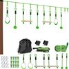 AIYAPLAY Zipline 7 pezzi per Bambini, Percorso ad Ostacoli Ninja carico 50 kg, 1000x5x0.18 cm, Verde | Aosom Italy