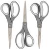 Fiskars - Forbici softgrip in Titanio, 20 cm, Confezione da 3, Grigio, Confezione da 3