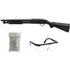 THE REPLICANT Pacchetto Replica Airsoft Fucile M500 A SWAT con Calcio Completo + 600 Pallini da 0,20 g e Occhiali protettivi