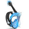 BGIUSQF Maschera Subacquea Bambini, Maschera Snorkeling, Maschera da Snorkeling Integrale a 180°, Anti-Appannamento e Anti-Perdite Snorkeling, Maschera Mare per Bambini, Blu