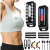 ertlutw 2 lampadine a LED con clip di sicurezza, ricaricabili tramite USB, luce lampeggiante con 2 effetti luminosi, per corsa, jogging, campeggio, zaini