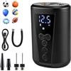 XstarG Pompa A Sfera Elettrica, Pompa ad aria portatile Pompa a sfera Gonfiatore Rapido con manometro preciso, display LCD digitale, Luce LED, 2-15 PSI, 2000mAh, 2 Aghi per Calcio Basket Pallavolo Rugby
