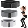 xiluuyou 3 Pezzi Elastici Fitness, Fasce Elastico Fitness in Tessuto con 3 Livelli di Resistenza, Antiscivoli per Fitness Attrezzi Casa per Allenamento Dimagrante, Esercizi Glutei（Grigio, Nero）
