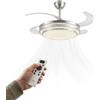 Avilia - Ventilatore da Soffitto con Pale Retrattili - Diametro 106 cm in Ferro/ABS - LED 72W Dimmerabile 3 Tonalità di Luce Integrata Calda Naturale e Fredda - 6 Velocità, Telecomando e Timer 2h
