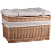 e-wicker24 Alles aus Weide e-wicker24 Baule in Vimini Cassapanca Vintage Fatto a Mano Cesta Vimini con Coperchio Scatola Rettangolare Cesta Baule da Interno Cesta Porta Giochi Contenitore Vimini Cassapanca in Vimini