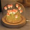 WIYETY Lampada a tulipani fai da te tulipani luce notturna: lampada da comodino tulipano, lampada da comodino, lampada da tulipano con copertura in vetro, atmosfera luce camera da letto, lampada da
