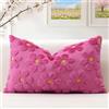 Artscope 1 Pezzi Primavera Estate Federe in Lana Corta Velluto Copricuscini Morbido Decorativo Fodere per Cuscino Lusso Stile per Divano Camera da Letto Fiori Rosa Rosso 40x60 cm