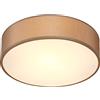 Monzana Lampadario da Soffitto 40W Rotondo 38cm Stoffa 2 Fiamme E27 Moderno Luce da Soggiorno Tortora
