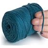 MeriWoolArt® Corda di Cotone per Macramé da 2 mm x 250 m, Riciclata, Ideale per Creare Appendi Piante, Gioielli, e Borse all'Uncinetto