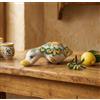 Mondocreazioni Papera in ceramica siciliana di santo stefano di camastra realizzata e decorata totalmente a mano limoni (PICCOLA)