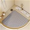 Z·Bling Tappeto Doccia Antiscivolo Angolare 65x65cm,Tappetino Doccia Antiscivolo Triangolare,Tappetino Doccia con Ventose e Fori di Drenaggio,Tappeto Doccia per Doccia e Bagno (Grigio)