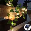 cuzile Luci da giardino a energia solare, 2 m, 20 LED, a energia solare, con 9 petali di rosa, impermeabili, per patio pathway, cortile, giardino prato