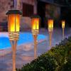 SUAVER Luci solari da giardino in bambù, impermeabili, tremolanti, fiamme danzanti, decorazione da giardino, per cortile, patio, sentiero (4)