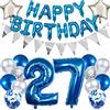 Ouceanwin Palloncini Compleanno 27 anni Uomo, Blu Palloncino 27 anni Uomo Happy Birthday Decorazioni Compleanno Uomo 27 anni, Kit di Festa Compleanno Decorazioni per 27 anni Uomo