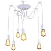 EFPD Lampadario a sospensione Edison classico, E27 luci ragno bianco 2m cavo regolabile 6 luci, plafoniere moderne per camera da letto cucina bar