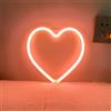 HFHungkeong Insegna al neon a LED a forma di cuore, luce al neon per ragazze, decorazione per camera da letto, dormitorio, USB o alimentato a batteria, lampada a cuore per matrimonio, San Valentino, festa della