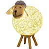 Kikumi Lampada da Tavolo in Rattan di Pecora a Luce Notturna a LED Carina Lampada da Notte USB per la Camera dei Bambini di Casa Soggiorno Camera da Letto (grigio)