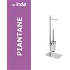 Inda accessori bagno Piantana wc inda con portarotolo e scopino cromo av086 : Disponibilità - Da ordinare, Finitura - Cromo, Tipologia - Con porta rotolo e scopino