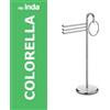 Inda accessori bagno Piantana lavabo inda colorella cromo art.A05840CR : Disponibilità - Da ordinare, Finitura - Cromo, Tipologia - Con porta salviette girevole