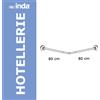 Inda accessori bagno Struttura tubolare con angolo a 90 gradi per tenda doccia, Inda Hotell : Dimensione - 80x80, Disponibilità - Da ordinare, Finitura - Cromo
