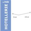 Inda accessori bagno Struttura tubolare con angolo a 90 gradi per tenda doccia, Inda Hotell : Dimensione - 170x70, Disponibilità - Da ordinare, Finitura - Cromo