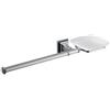 Colombo Design Porta salviette con porta sapone Colombo serie portofino b3274 cromo. : Dimensione - 40 cm, Disponibilità - Da ordinare, Finitura - Cromo