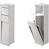 Inda accessori bagno Modulo con porta rotolo e porta scopino in acciaio INDA linea Mysecret : Disponibilità - Da ordinare, Finitura - Azzurro