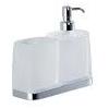 Colombo Design Bicchiere porta spazzolini con porta sapone Colombo Time art.W4271 : Disponibilità - Da ordinare, Finitura - Cromo