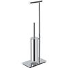 Colombo Design Piantana con porta rotolo e porta scopino sospeso Colombo serie Square art. B9907 : Disponibilità - Da ordinare, Finitura - Bianco opaco