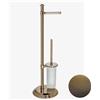 Colombo Design Piantana wc Colombo Hermitage B33180 : Disponibilità - Da ordinare, Finitura - Ottone anticato, Tipologia - Con porta rotolo e scopino