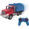 Driven by Battat - Dumper RC, 18 cm - Guidato da Battat - Camion riciclatore giocattolo con telecomando - Parti mobili - Luci e suoni - Bambini 3 anni +