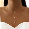 DAIPAN Collana con ciondolo zircone alla moda per donna Girocollo a catena multistrato Regalo di gioielli lucidi per feste femminili di moda