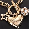 NONE Bracciale con sfera di fuoco con stella di Halloween con ciondolo a forma di cuore grande per le donne, perla d'imitazione, chiusura con ciondolo carino, gioielli con braccialetto da donna