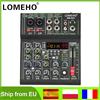 LOMEHO Mini mixer audio a 4 canali 99 effetti digitali 48V Tavolo audio portatile Bluetooth USB PC Riproduzione registrazione Console di missaggio AM-AX3