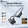 Sanag A30S Pro Conduzione aerea Auricolare wireless Bluetooth 5.3 Auricolare aperto 360 ° Cuffia con suono panoramico Cuffia impermeabile IPX7