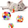 NONE 1/3 pezzi giocattoli per gatti palla di peluche per gatti giocattolo campana elastica per animali domestici palla auto alta che gioca palla di lana colorata per gatti