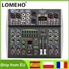 LOMEHO Mini mixer audio a 6 canali 99 DSP 48V 7 bande EQ Console di missaggio audio USB compatibile con Bluetooth Riproduzione PC Registra AM-AX6