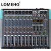 LOMEHO 256 Effects Mixing Console 8 canali Sound Table 7 Band EQ Mixer Audio Bluetooth 48V USB Play Record Controller DJ PA8