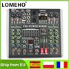 LOMEHO Console di missaggio amplificatore a 6 canali Mixer audio con potenza a 99 effetti Bluetooth Tavolo audio individuale per registrazione PC USB 48V AM-AX6P