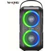 W-KING T9-2 80W RMS Altoparlante Portatile Bluetooth per Feste, Boombox Wireless/4 Driver (2*4.04'' Woofer), Suono Potente 105dB, Altoparlante Grande