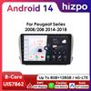 HIZPO 10.1 "Jodepo CarPlay Schermo 2Din Android13 Autoradio per Peugeot 208 2008 2014 - 2018 DSP RDS WiFi BT 4G SWC Navigazione GPS