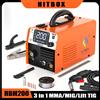 HITBOX Saldatrice MIG semiautomatica HITBOX HBM200 senza gas 3 in 1 ARC/MIG/Lift TIG, saldatrice inverter portatile per uso domestico con funzione Synergy