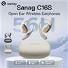 Sanag C16S Auricolari wireless OWS a orecchio aperto Bluetooth 5.4 Cuffie a conduzione aerea Suono HiFi 56 ore di riproduzione TWS impermeabili